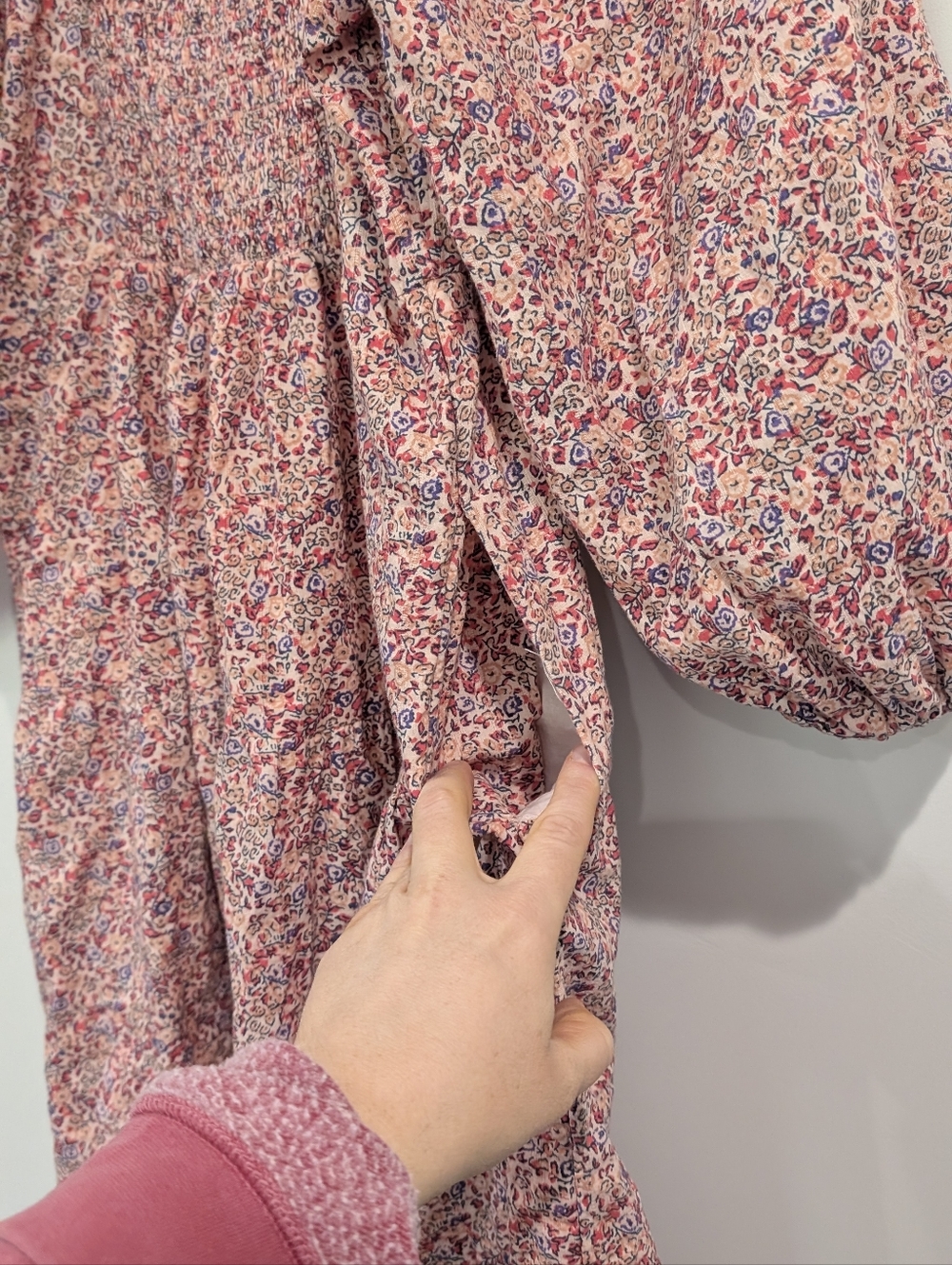 Pink Floral Cotton Dress - Maxi - Medium - Picture 7 of 7
